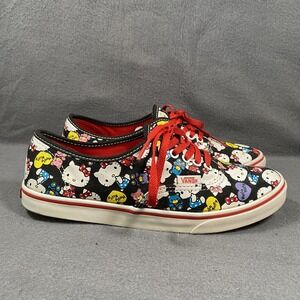 Vans Hello Kitty Shoes Womens Size‎ 7 Mens 5.5 Black Red Lace Up Canvas Sneakers